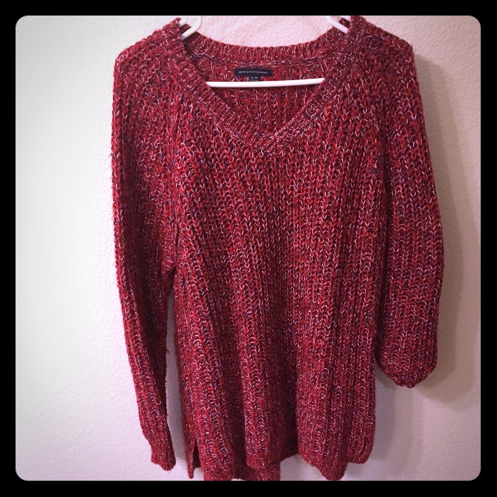 Soft knitted red sweater